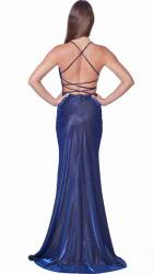 Star Shimmer Cowl Neck Strappy Dress